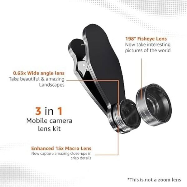 3 in 1 Mobile Camera Lens Kit - Super Wide Angle