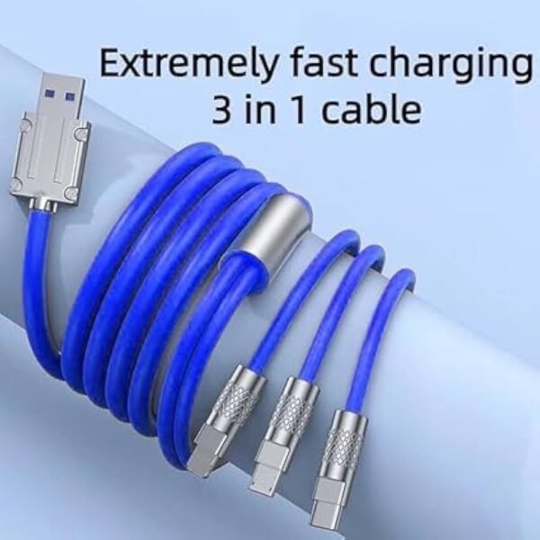 Ultra Fast Charging Zinc Alloy 3-in-1 Data Cable For Mobile Phone Fast Charging Universal Charging Cable