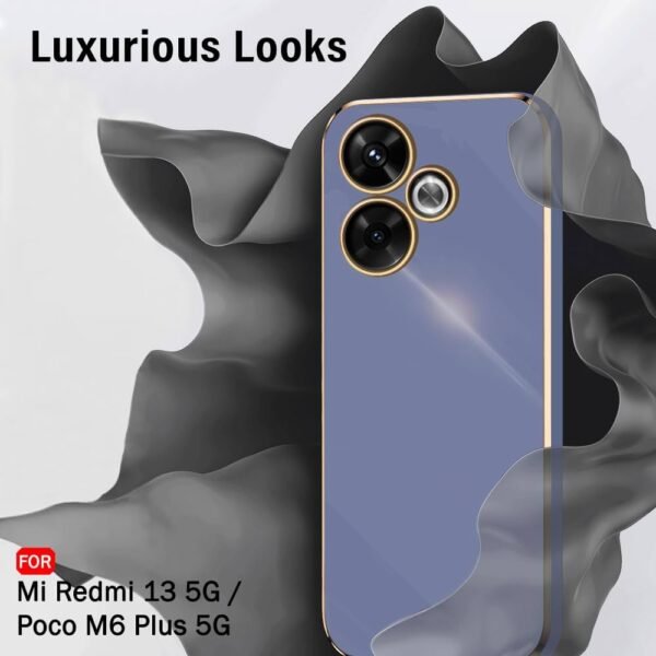 Luxurious Golden-Plated Back Cover Case for Mi Redmi 13 5G - Poco M6 Plus 5G