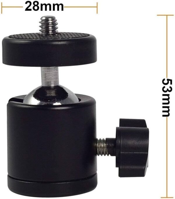 Swivel Mini Ball Head 1-4_ Screw 360 Degree Aluminum Alloy Body Rotating Swivel Mini Tripod Ball Head