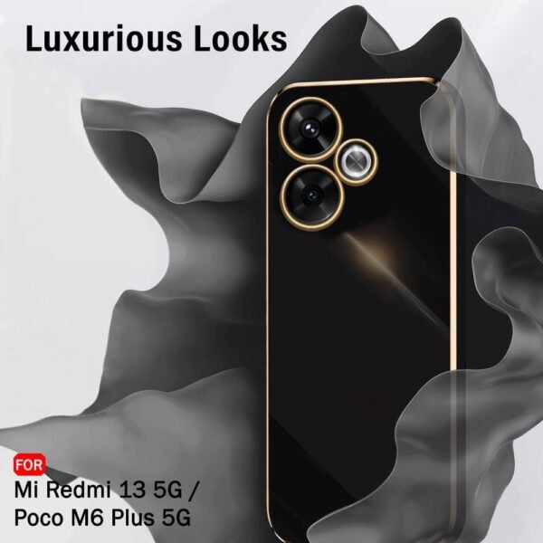 Luxurious Golden-Plated Back Cover Case for Mi Redmi 13 5G - Poco M6 Plus 5G