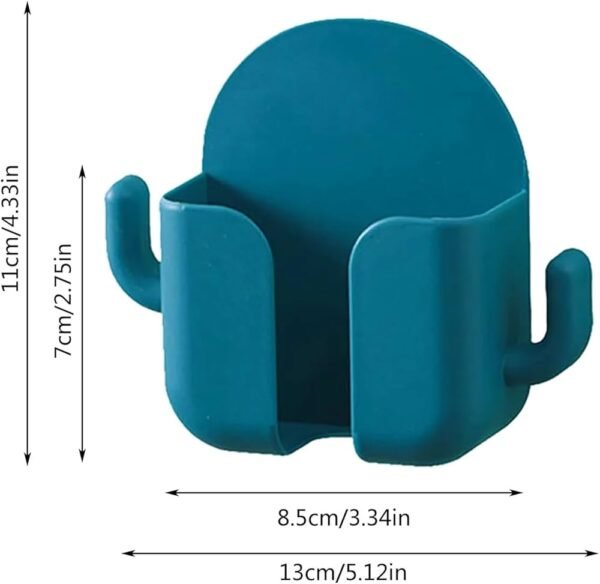 Self-Adhesive Phone Charging Stand Wall Mount Mobile Holder with 2 Hook Mobile Phone Charger