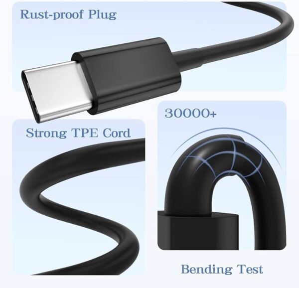 USB to Type C Cable Fast Charger Cable & Data Transfer  1M Length compatible with Type C Smartphones,Tablet, Apple iPhone 16-15, iPad