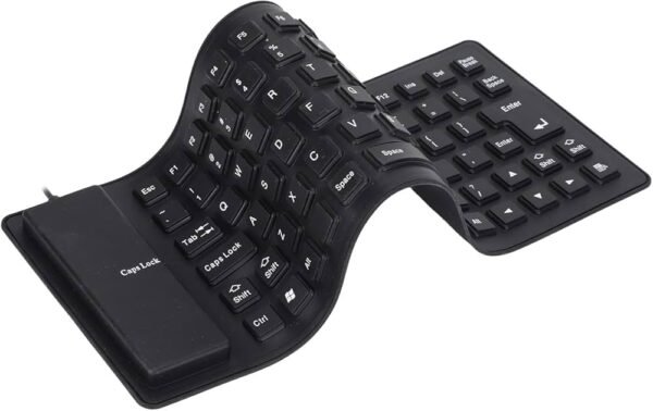 Foldable Silicone Keyboard, USB Waterproof Travel Gaming Wired Keyboard