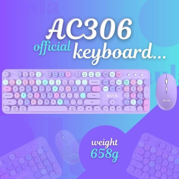 Aula AC306 Wireless Keyboard with Retro Keys