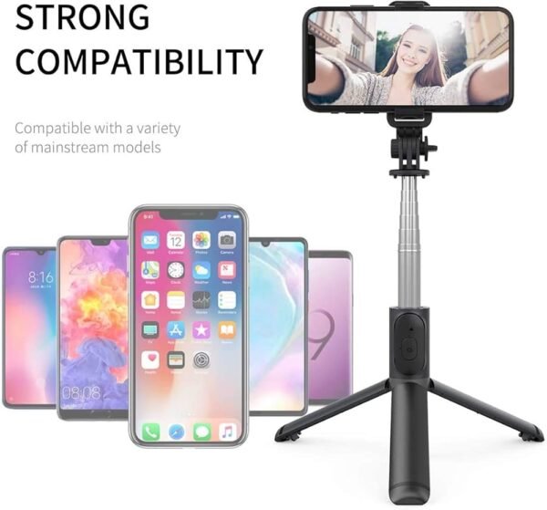Selfie Stick, Extendable Selfie Stick with Wireless Remote and Tripod Stand