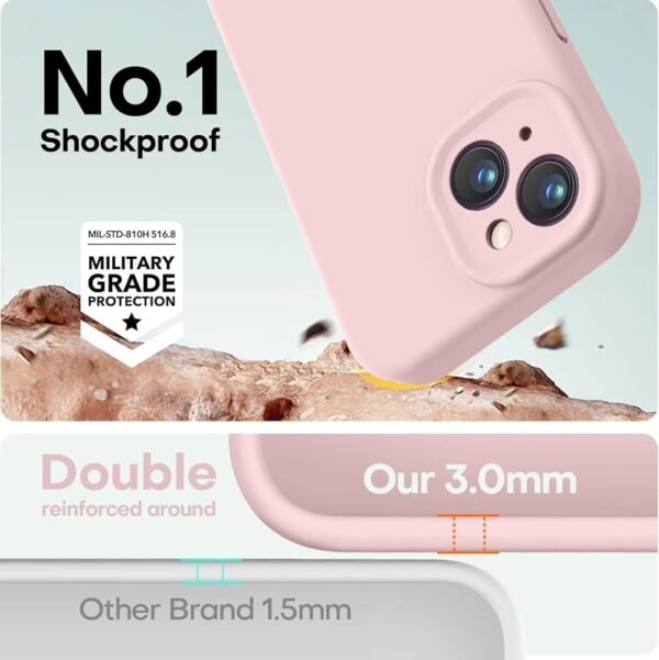 Designed for iPhone 15 Cover Soft Liquid Silicone Slim Protective Shockproof