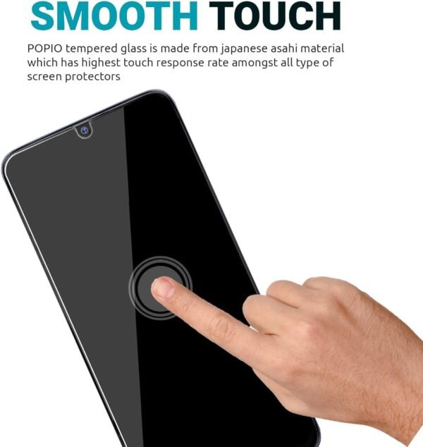 POPIO Full Screen Coverage Except Edges Tempered Glass Screen Protector With Easy Installation Kit For Xiaomi Redmi Note 8