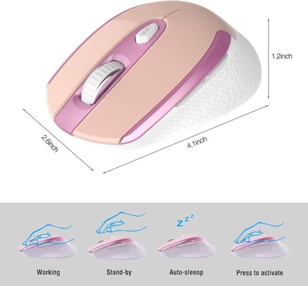 Wireless Mouse, 2.4G Silent Cordless Mouse for Laptop