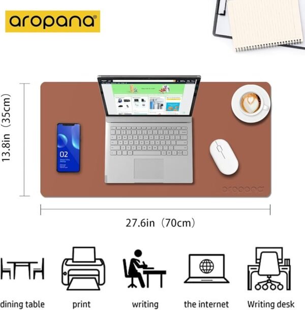 Vegan Leather Desk Mat, Mouse Pad Large