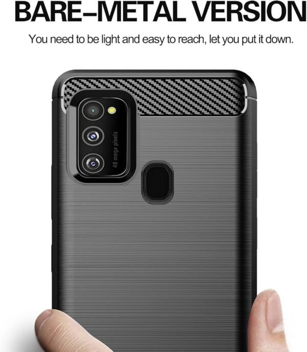 Samsung Galaxy M30s Back Cover Hybrid Carbon Fiber Soft TPU Shockproof Back Case