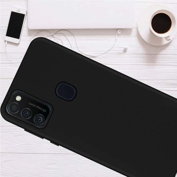 Rubber Exclusive Matte Finish Soft Back Case Cover for Samsung Galaxy M21 - Black