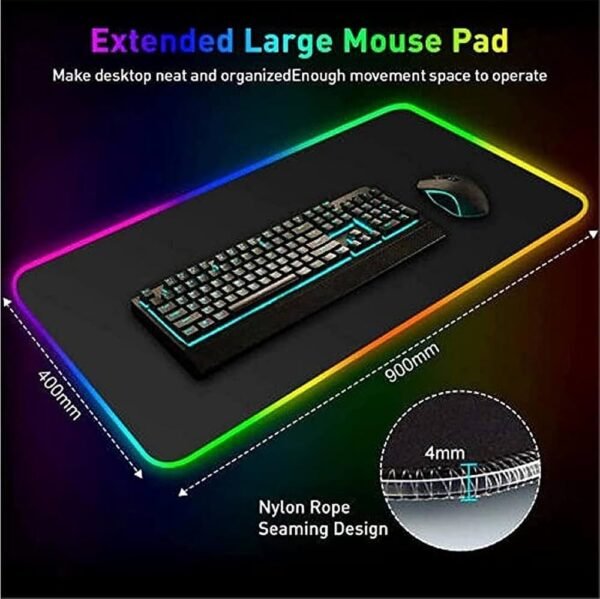 Gaming Keyboard N RGB Mouse Pad [900x400] & Wired Gaming Mouse Combo Set (Black)