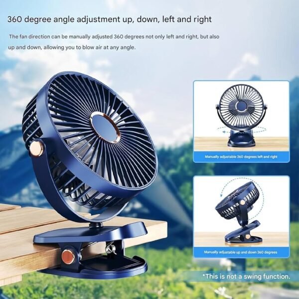 4000mAh Rechargeable 6 Inch Desktop Mini Clip Fan