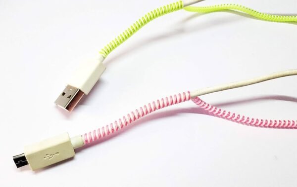 Double Colors Spring Protective Sleeve Mobile Tablet Spiral Cord Protector