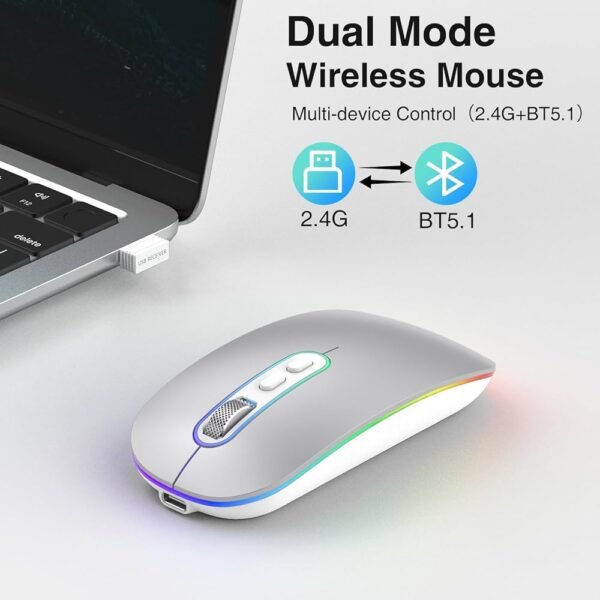 Dual Mode (BT 5.1+2.4G) Wireless Mouse for MacBook