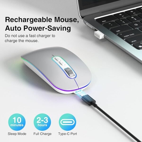 Dual Mode (BT 5.1+2.4G) Wireless Mouse for MacBook