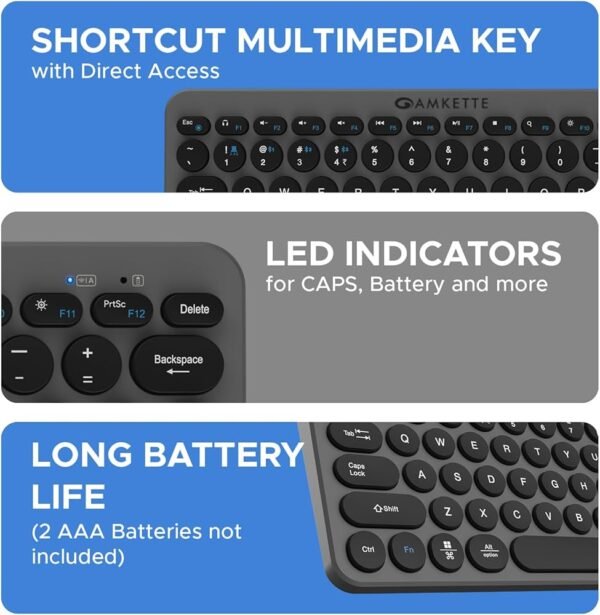 Amkette Optimus BT 4 in 1 Wireless Keyboard 2.4 GHz & Bluetooth 5.0