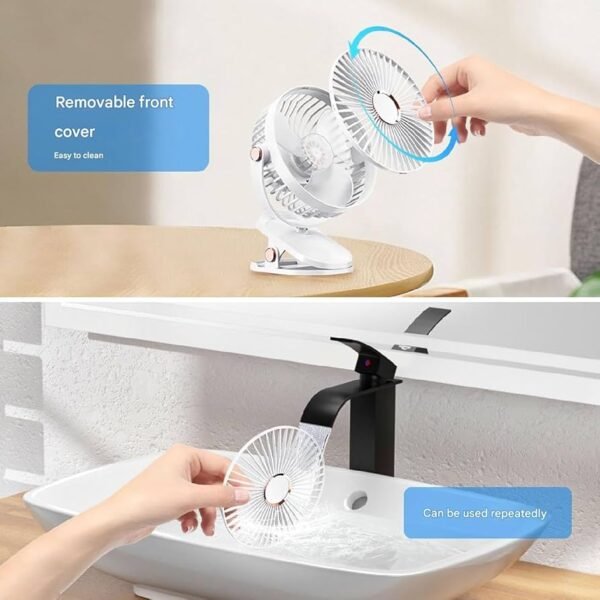 4000mAh Rechargeable 6 Inch Desktop Mini Clip Fan