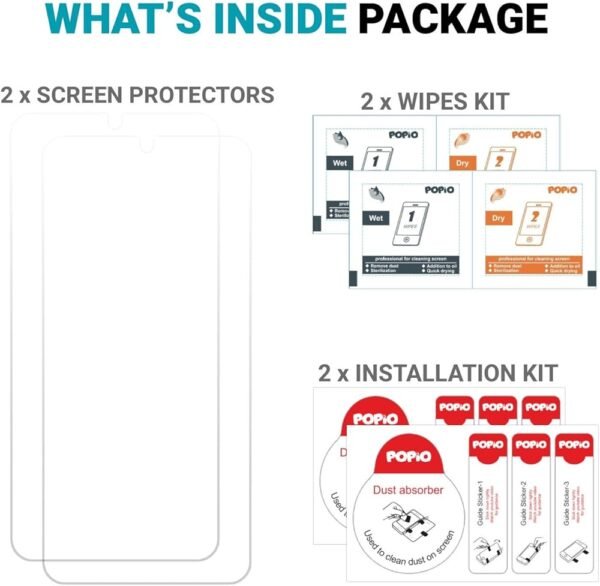 POPIO Full Screen Coverage Except Edges Tempered Glass Screen Protector With Easy Installation Kit For Xiaomi Redmi Note 8