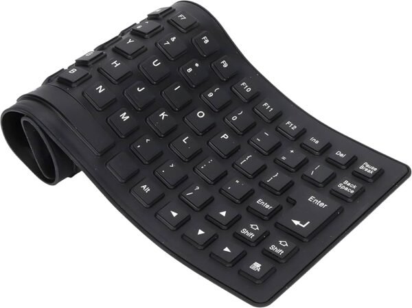 Foldable Silicone Keyboard, USB Waterproof Travel Gaming Wired Keyboard