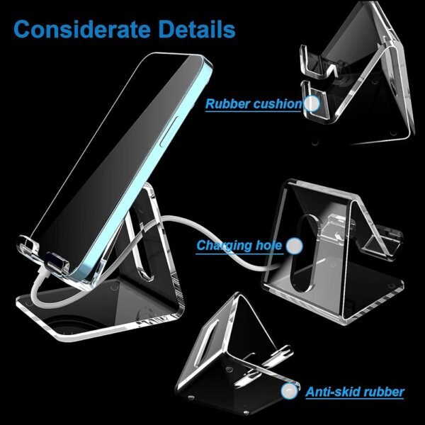 Acrylic Cell Phone Stand, Portable Clear Phone Stand for Desk