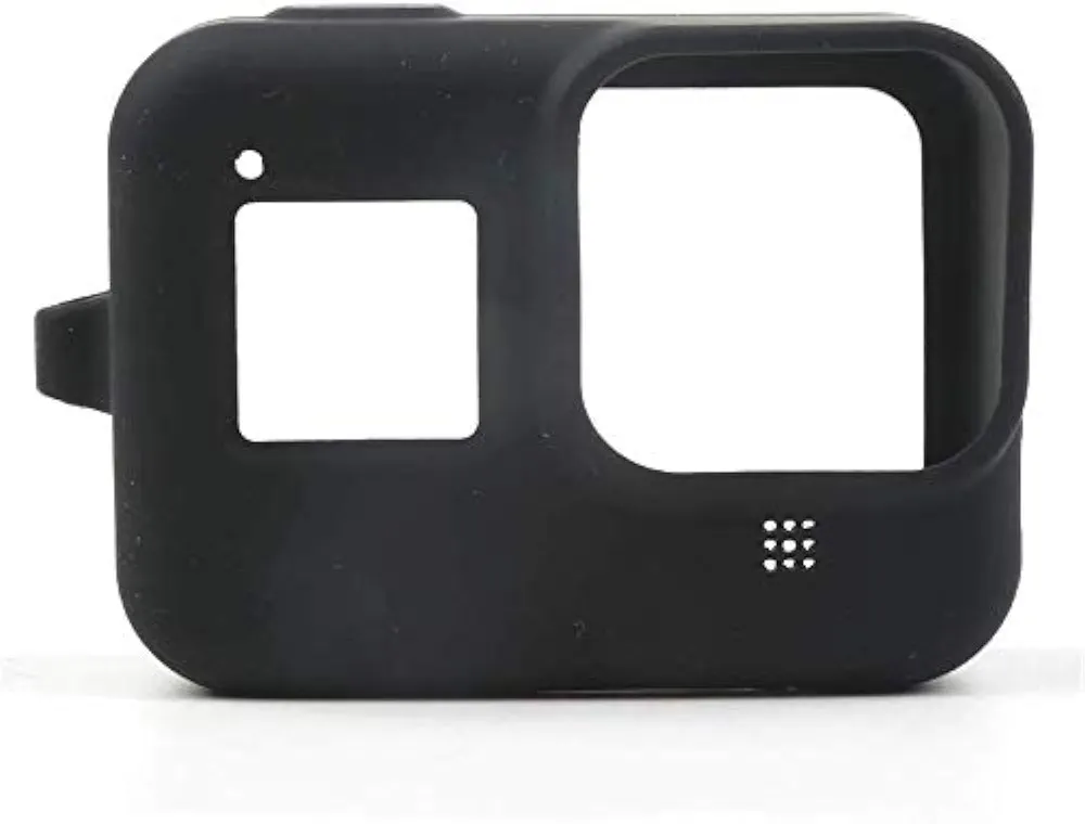 Protective Silicone Sleeve Case for GoPro Hero 8 Black – Dustproof, Scratch-Resistant, Easy Handling with Lanyard (Black)
