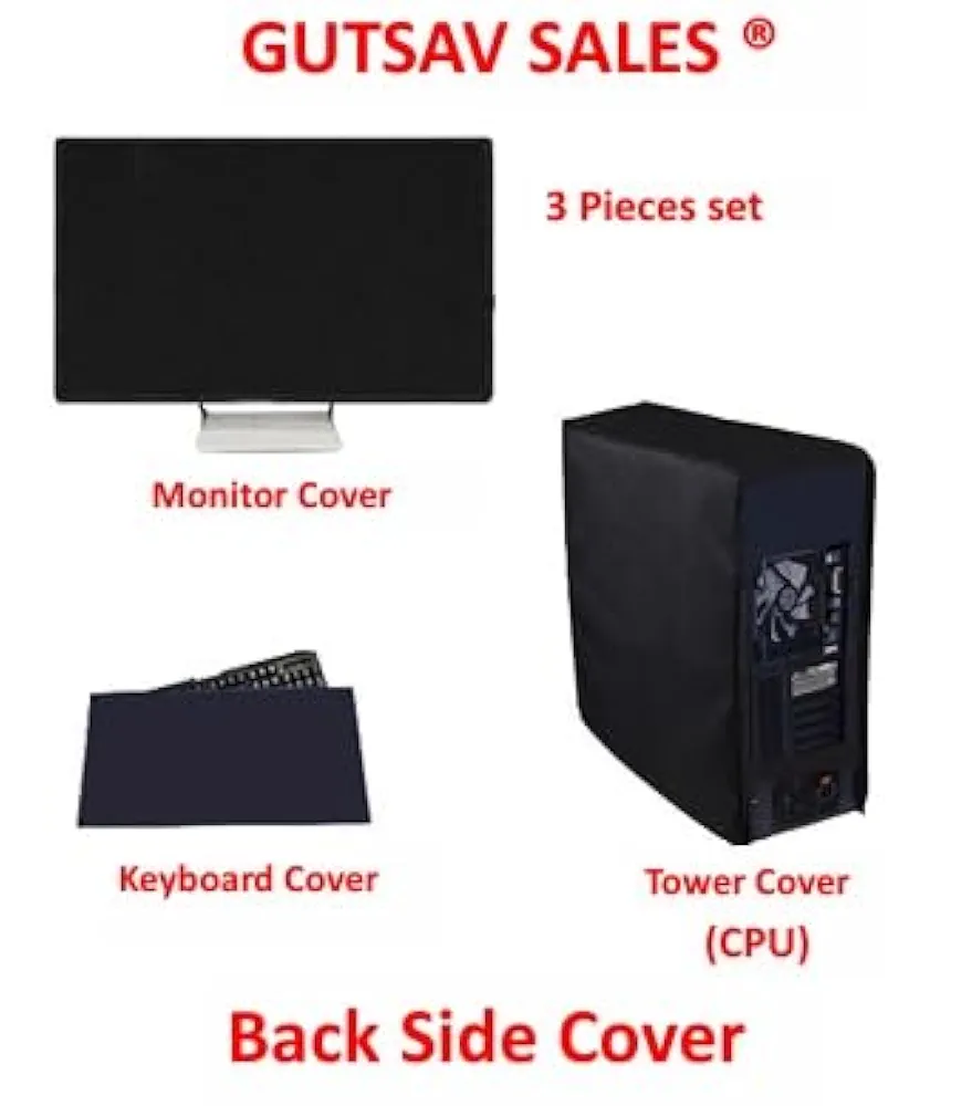 Blue Flowers PVC Desktop Cover Set – 3 in 1 Dust & Water Resistant PC Protector by GUTSAV SALES