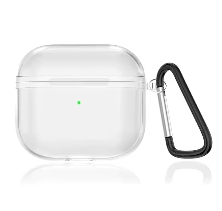 AirPods 4 Case (2024) Clear TPU Cover with Keychain | Soft Silicone Shockproof Protective Case for AirPods 4th Gen (USB-C) | Transparent Anti-Scratch Skin