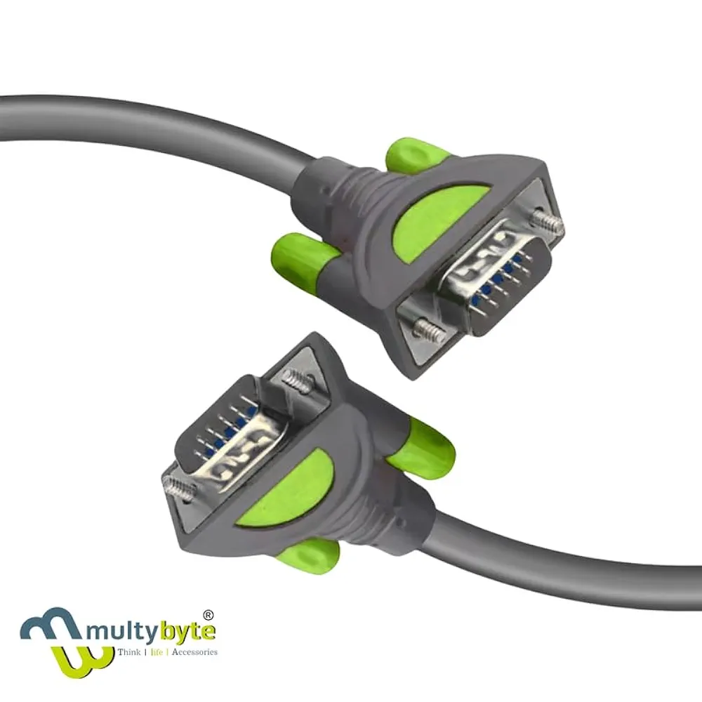 High-Resolution VGA Cable | Gold-Plated Connectors | Supports Up to 1920×1200 | Data Transfer Cable for Laptop to Monitor, Projector & External Display