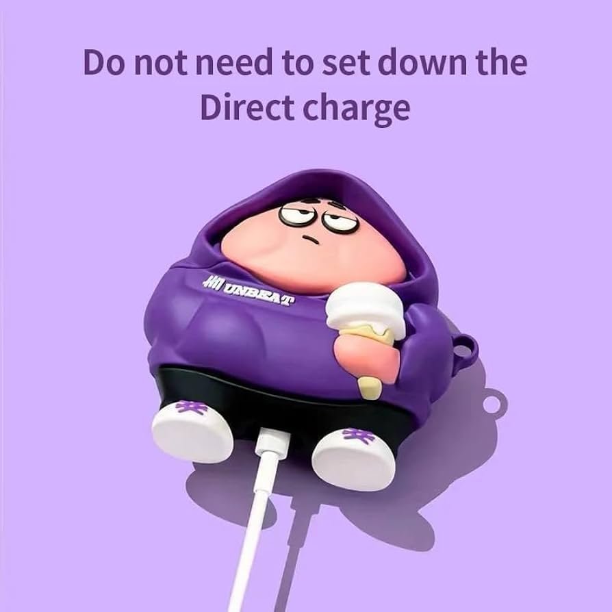 AirPods 4 Gen Case Cover with Keychain (Unbeat Purple) | Cute Soft Silicone TPU Protective Case | Shockproof Full Body Skin Cover Compatible with AirPods 4th Generation (2024)