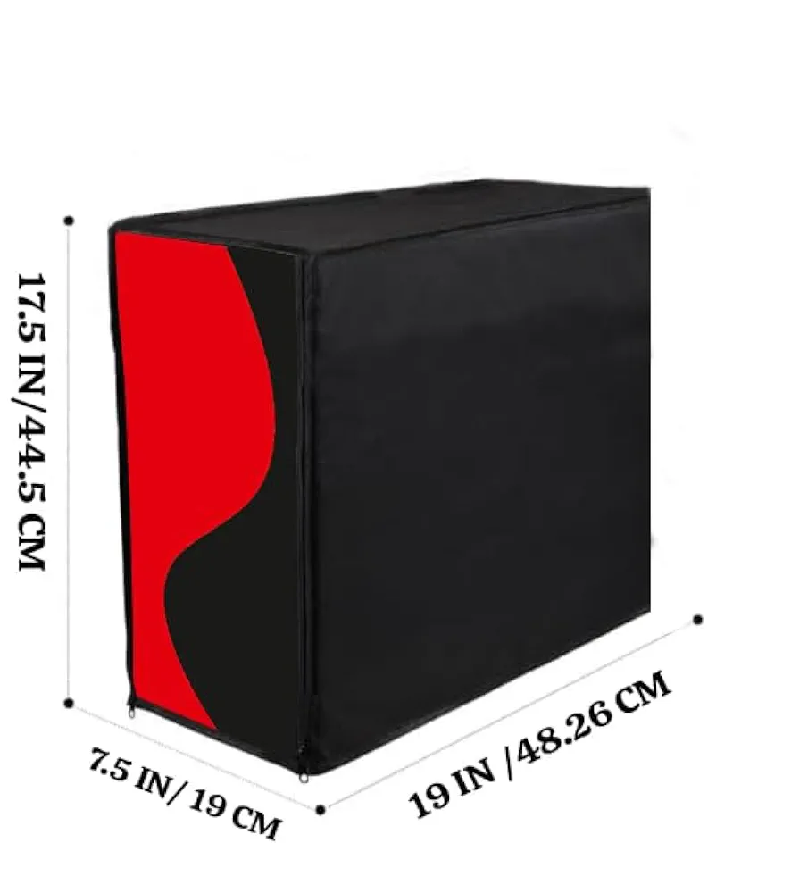 Red-Black PVC Desktop Cover Set – 3 in 1 Waterproof Monitor, Keyboard & CPU Protector by GUTSAV SALES