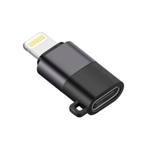 Type-C Female to Lightning Male OTG Adapter | High-Speed Data Transfer for iPhone & iPad – Black