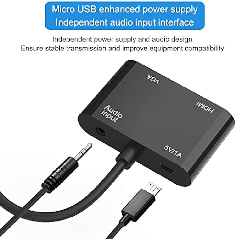 VGA to VGA & HDMI Splitter-Adapter with 3.5 mm Audio Cable for PC