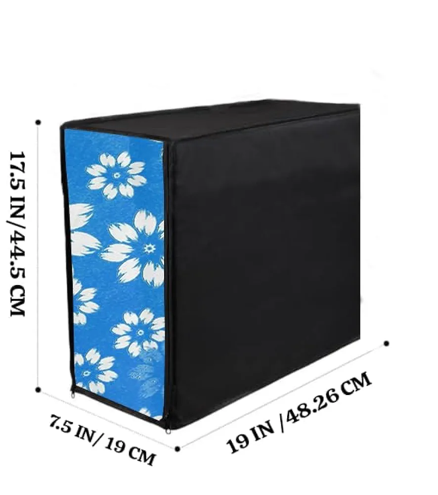 Blue Flowers PVC Desktop Cover Set – 3 in 1 Dust & Water Resistant PC Protector by GUTSAV SALES