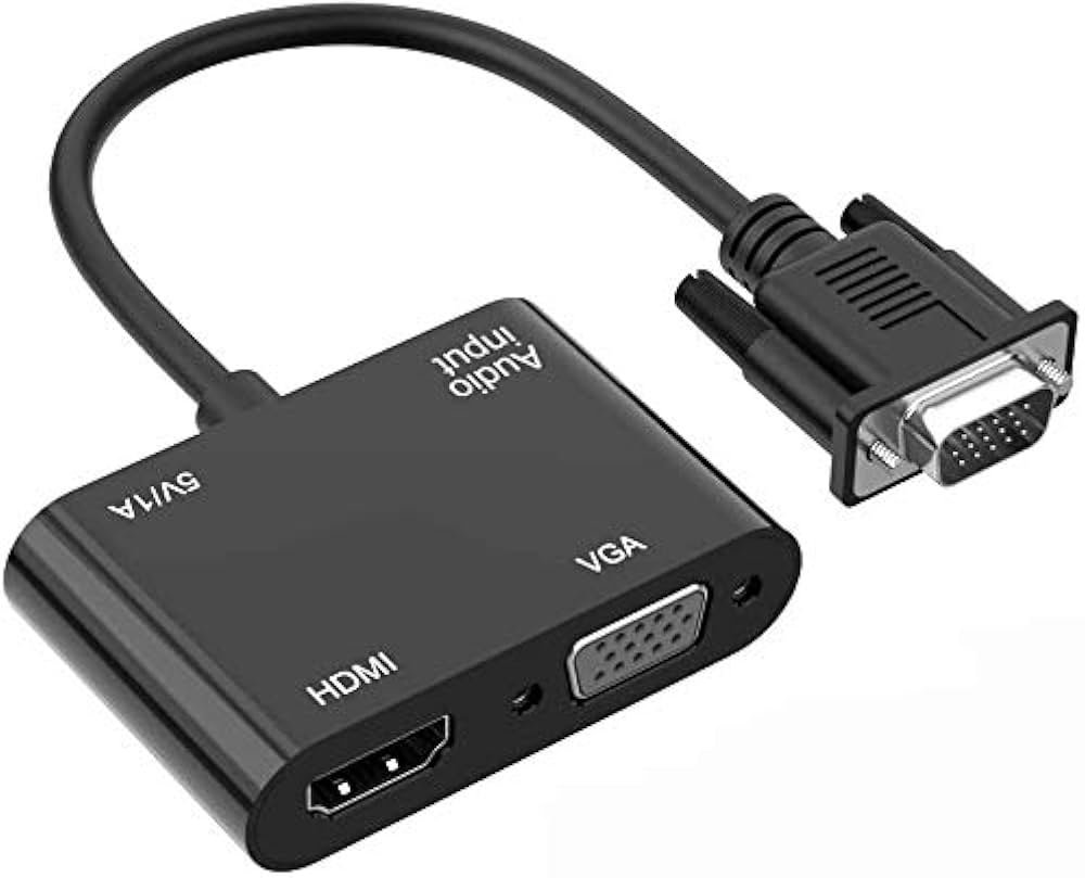 VGA to VGA & HDMI Splitter-Adapter with 3.5 mm Audio Cable for PC