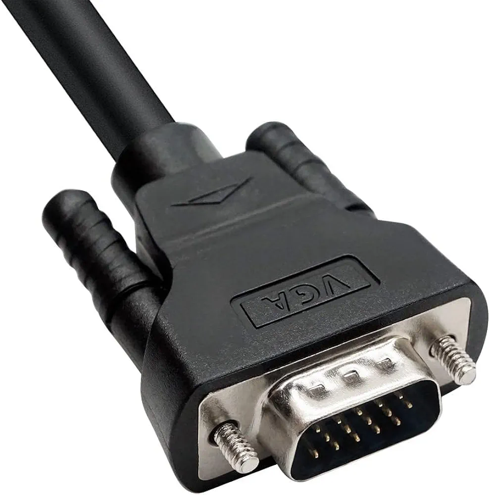 VGA Male-to-Male Monitor Cable | Heavy-Duty SVGA Display Cord | Nickel-Plated Connectors | Compatible with Projector, LCD Monitor & Display Systems (Black)