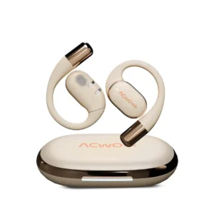 OWS Wireless Over-Ear Earphones with Situational Awareness, 65H Playback, 15mm Titanium Drivers & 4-Mic ENC (Silver Cream)