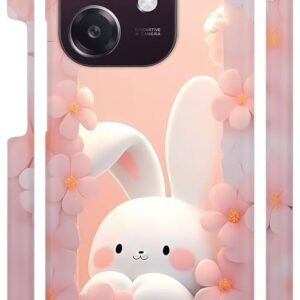 White Bunny Flowers Designer Back Cover for Oppo A3 5G / Oppo A3x 5G