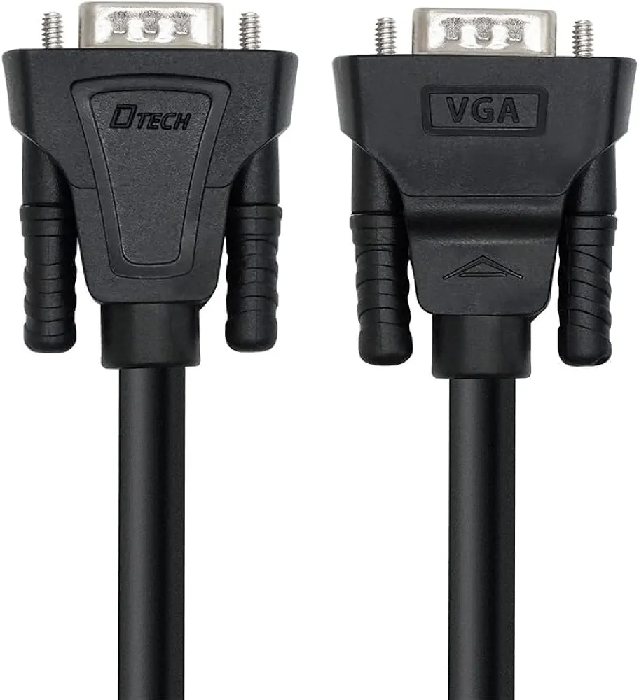 VGA Male-to-Male Monitor Cable | Heavy-Duty SVGA Display Cord | Nickel-Plated Connectors | Compatible with Projector, LCD Monitor & Display Systems (Black)