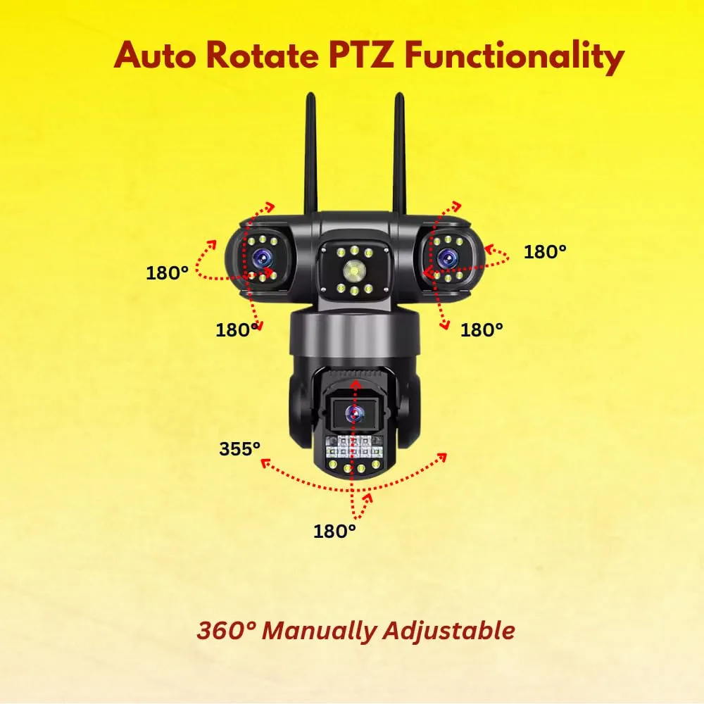 Smarthome Trion 4G Triple Lens Outdoor Security Camera – 5MP Ultra HD, 360° View, Color Night Vision