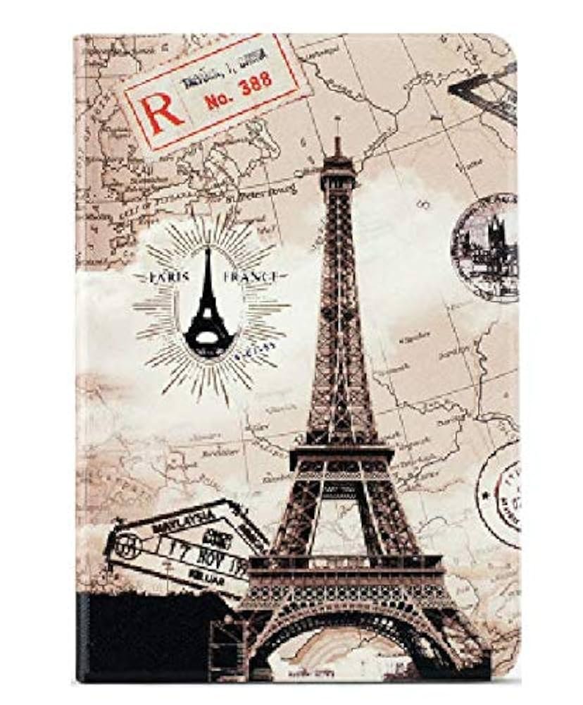 Case for 10.2" iPad 9th, 8th & 7th Generation (2019–2021) | Flip Cover Faux Leather & Silicone Case – Retro Paris