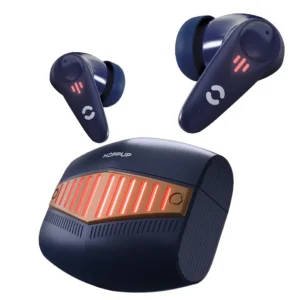 Gaming Earbuds XO7 with 35ms Low Latency, 13mm Bass Drivers, Quad Mic ENC, 70H Playtime & Bluetooth v5.4 (Blue & Gold, True Wireless)