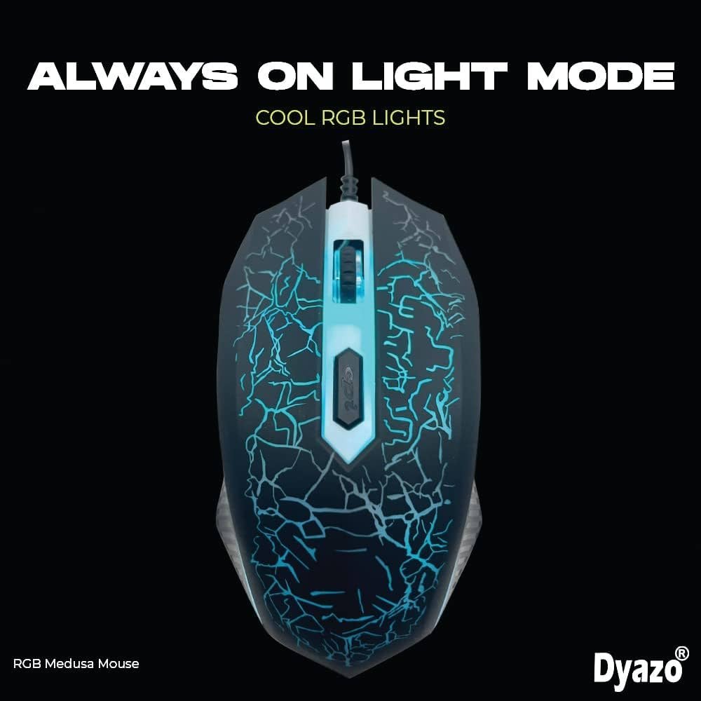 Dyazo Wired Gaming Keyboard and Mouse Combo Static RGB Static Light