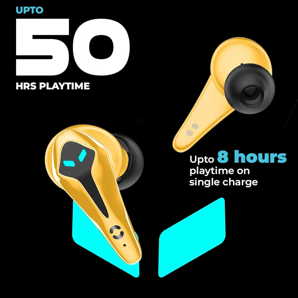 Gaming Earbuds XO3 with 35ms Low Latency, 13mm Drivers, ENC, 50H Playtime & Bluetooth v5.3 (Yellow, True Wireless)