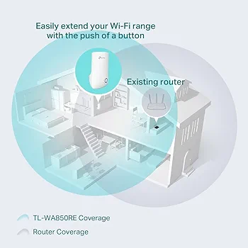 N300 Wireless Range Extender – WiFi Booster with 1 Ethernet Port, 300Mbps, Plug & Play, White