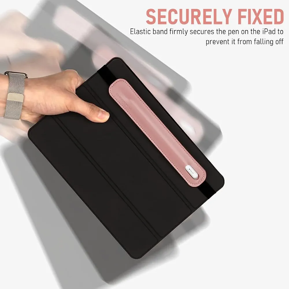Apple Pencil Cover Sleeve – PU Leather Pouch for 1st & 2nd Generation Apple Pencil, Elastic Holder for iPad & Tablets (Pink)