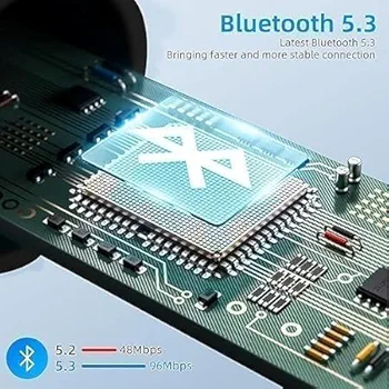 TWS Bluetooth 5.3 Earbuds with Deep Bass, 30H Playtime & Touch Control (Black)