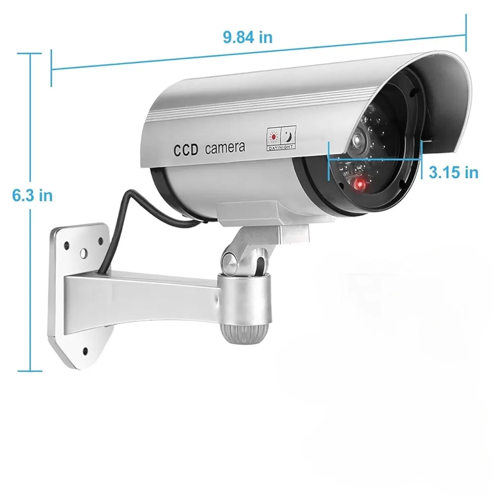 Bullet Dome Dummy CCTV Camera with Blinking LED – Set of 4, Indoor/Outdoor Security