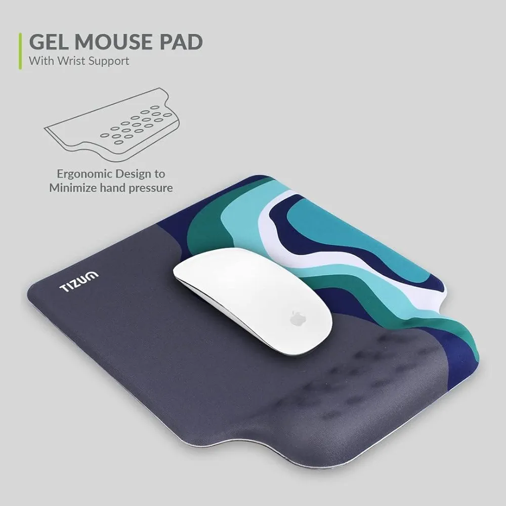 Emerald Memory Foam Mouse Pad with Wrist Support – Ergonomic Office Mat